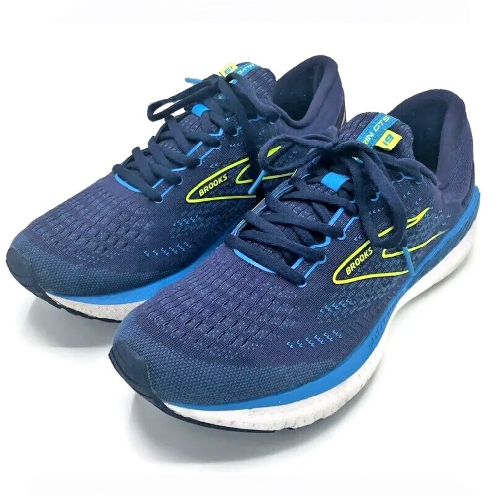 BROOKS Glycerin GTS 19 Mens Navy Blue Athletic Cushioned Running Shoes Size 10.5